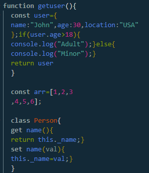 Screenshot: original unformatted JavaScript snippet